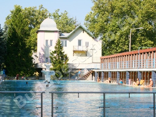 Csillaghegyi Strandfürdő - úszók és napozók a nagymedencénél